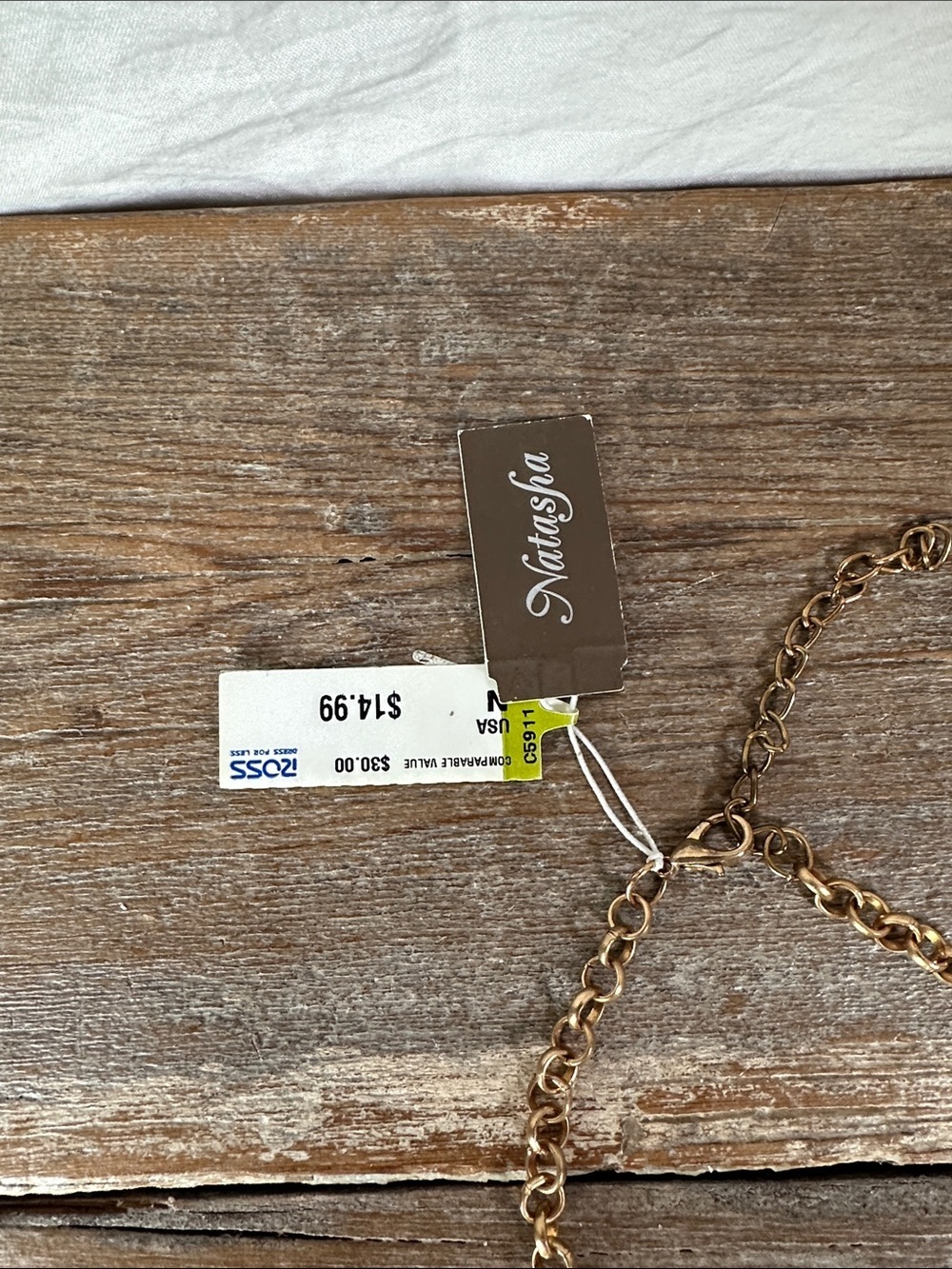 Natasha Couture Gold-Tone Multi-Strand Champagne Crystal Bib Necklace - Picture 2 of 3